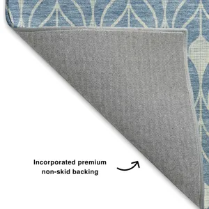 Luxury Washable Indoor/Outdoor The Reserve Denim 2\'6\" x 3\'10\" Rug