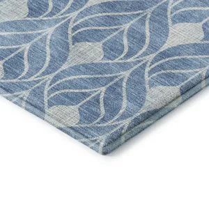 Luxury Washable Indoor/Outdoor The Reserve Denim 2\'6\" x 3\'10\" Rug
