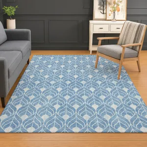 Luxury Washable Indoor/Outdoor The Reserve Denim 2\'6\" x 3\'10\" Rug