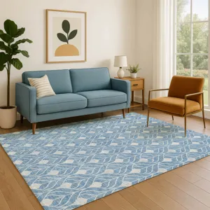 Luxury Washable Indoor/Outdoor The Reserve Denim 2\'6\" x 3\'10\" Rug