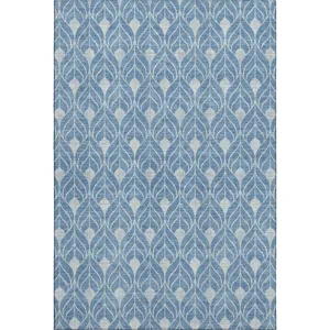 Luxury Washable Indoor/Outdoor The Reserve Denim 2\'6\" x 3\'10\" Rug