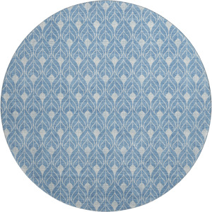 Luxury Washable Indoor/Outdoor The Reserve Denim 8' x 8' Round Rug