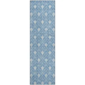 Luxury Washable Indoor/Outdoor The Reserve Denim 2\'3\" x 7\'6\" Runner Rug