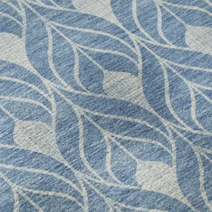 Luxury Washable Indoor/Outdoor The Reserve Denim 2\'6\" x 3\'10\" Rug
