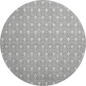 Luxury Washable Indoor/Outdoor The Reserve Gray 8' x 8' Round Rug