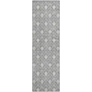 Luxury Washable Indoor/Outdoor The Reserve Gray 2\'3\" x 7\'6\" Runner Rug