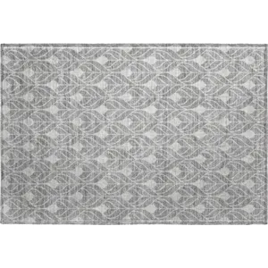 Luxury Washable Indoor/Outdoor The Reserve Gray 1\'8\" x 2\'6\" Rug