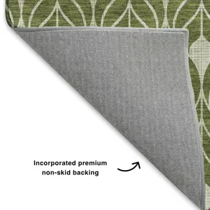 Luxury Washable Indoor/Outdoor The Reserve Olive 9\' x 12\' Rug