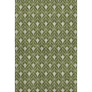Luxury Washable Indoor/Outdoor The Reserve Olive 9\' x 12\' Rug