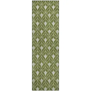 Luxury Washable Indoor/Outdoor The Reserve Olive 2\'3\" x 7\'6\" Runner Rug
