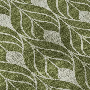 Luxury Washable Indoor/Outdoor The Reserve Olive 9\' x 12\' Rug