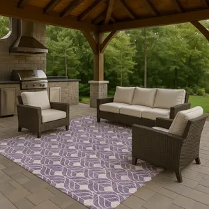 Luxury Washable Indoor/Outdoor The Reserve Plum 8\' x 10\' Rug