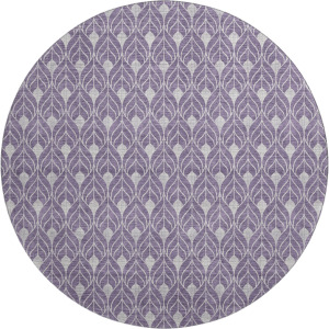 Luxury Washable Indoor/Outdoor The Reserve Plum 8' x 8' Round Rug
