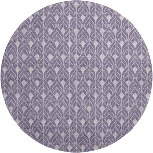 Luxury Washable Indoor/Outdoor The Reserve Plum 8\' x 8\' Round Rug