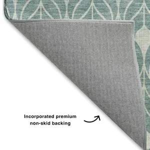 Luxury Washable Indoor/Outdoor The Reserve Teal 3\' x 5\' Rug