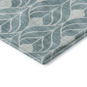 Luxury Washable Indoor/Outdoor The Reserve Teal 3\' x 5\' Rug
