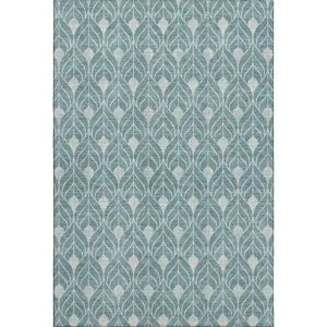 Luxury Washable Indoor/Outdoor The Reserve Teal 3\' x 5\' Rug