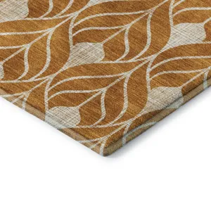 Luxury Washable Indoor/Outdoor The Reserve Terracotta 8\' x 8\' Round Rug