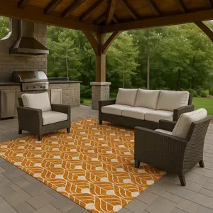 Luxury Washable Indoor/Outdoor The Reserve Terracotta 10\' x 14\' Rug