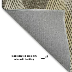 Luxury Washable Indoor/Outdoor The Reserve Brown 1\'8\" x 2\'6\" Rug