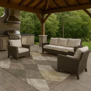Luxury Washable Indoor/Outdoor The Reserve Brown 9\' x 12\' Rug