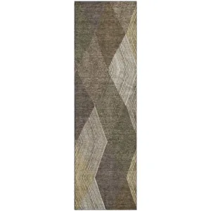 Luxury Washable Indoor/Outdoor The Reserve Brown 2\'3\" x 7\'6\" Runner Rug