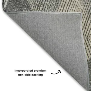 Luxury Washable Indoor/Outdoor The Reserve Charcoal 1\'8\" x 2\'6\" Rug