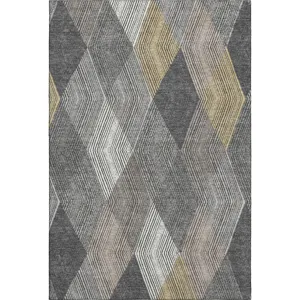 Luxury Washable Indoor/Outdoor The Reserve Charcoal 3\' x 5\' Rug