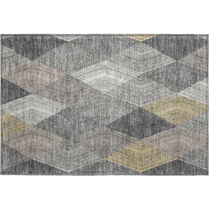 Luxury Washable Indoor/Outdoor The Reserve Charcoal Rug