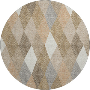 Luxury Washable Indoor/Outdoor The Reserve Copper 8' x 8' Round Rug