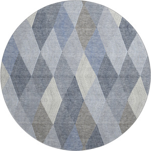 Luxury Washable Indoor/Outdoor The Reserve Denim 8' x 8' Round Rug