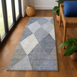 Luxury Washable Indoor/Outdoor The Reserve Denim 2\'3\" x 7\'6\" Runner Rug