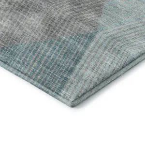 Luxury Washable Indoor/Outdoor The Reserve Turquoise 10\' x 14\' Rug