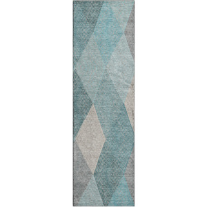 Luxury Washable Indoor/Outdoor The Reserve Turquoise Runner Rug