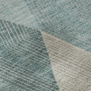 Luxury Washable Indoor/Outdoor The Reserve Turquoise 10\' x 14\' Rug