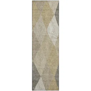 Luxury Washable Indoor/Outdoor The Reserve Wheat 2\'3\" x 7\'6\" Runner Rug