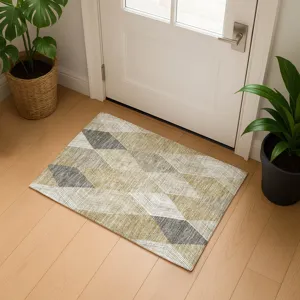 Luxury Washable Indoor/Outdoor The Reserve Wheat 1\'8\" x 2\'6\" Rug