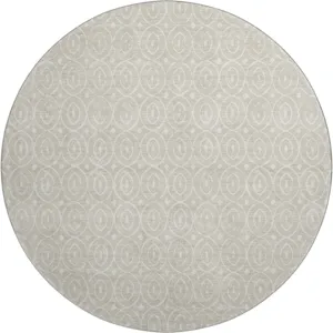 Luxury Washable Indoor/Outdoor The Reserve Beige 8\' x 8\' Round Rug