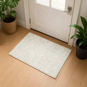 Luxury Washable Indoor/Outdoor The Reserve Beige 1\'8\" x 2\'6\" Rug