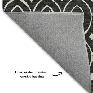 Luxury Washable Indoor/Outdoor The Reserve Black 3\' x 5\' Rug