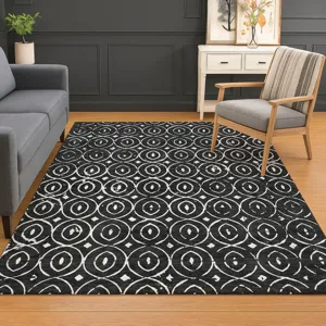Luxury Washable Indoor/Outdoor The Reserve Black 3\' x 5\' Rug
