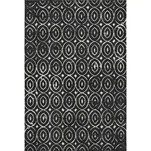 Luxury Washable Indoor/Outdoor The Reserve Black 3\' x 5\' Rug