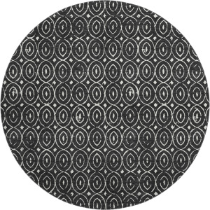 Luxury Washable Indoor/Outdoor The Reserve Black 8' x 8' Round Rug