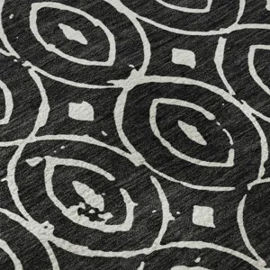 Luxury Washable Indoor/Outdoor The Reserve Black 3\' x 5\' Rug
