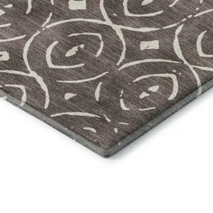 Luxury Washable Indoor/Outdoor The Reserve Brown 2\'6\" x 3\'10\" Rug