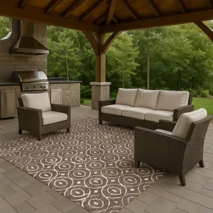 Luxury Washable Indoor/Outdoor The Reserve Brown 2\'6\" x 3\'10\" Rug