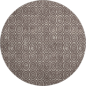Luxury Washable Indoor/Outdoor The Reserve Brown 8' x 8' Round Rug