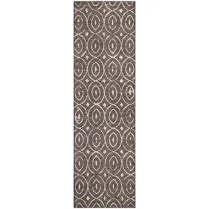 Luxury Washable Indoor/Outdoor The Reserve Brown 2\'3\" x 7\'6\" Runner Rug