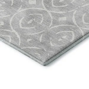 Luxury Washable Indoor/Outdoor The Reserve Silver 2\'6\" x 3\'10\" Rug