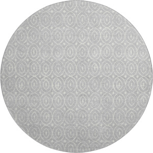Luxury Washable Indoor/Outdoor The Reserve Silver 8' x 8' Round Rug